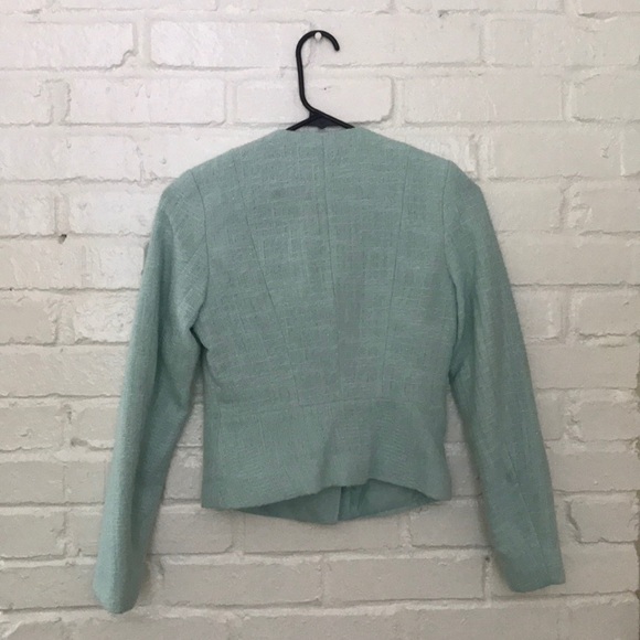 Mint tweed moto blazer XS 0 2 - Picture 2 of 3